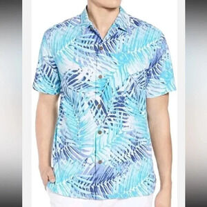 Tommy Bahama - Island Zones San Juan Fronds Silk Button Down Shirt Blue - Large